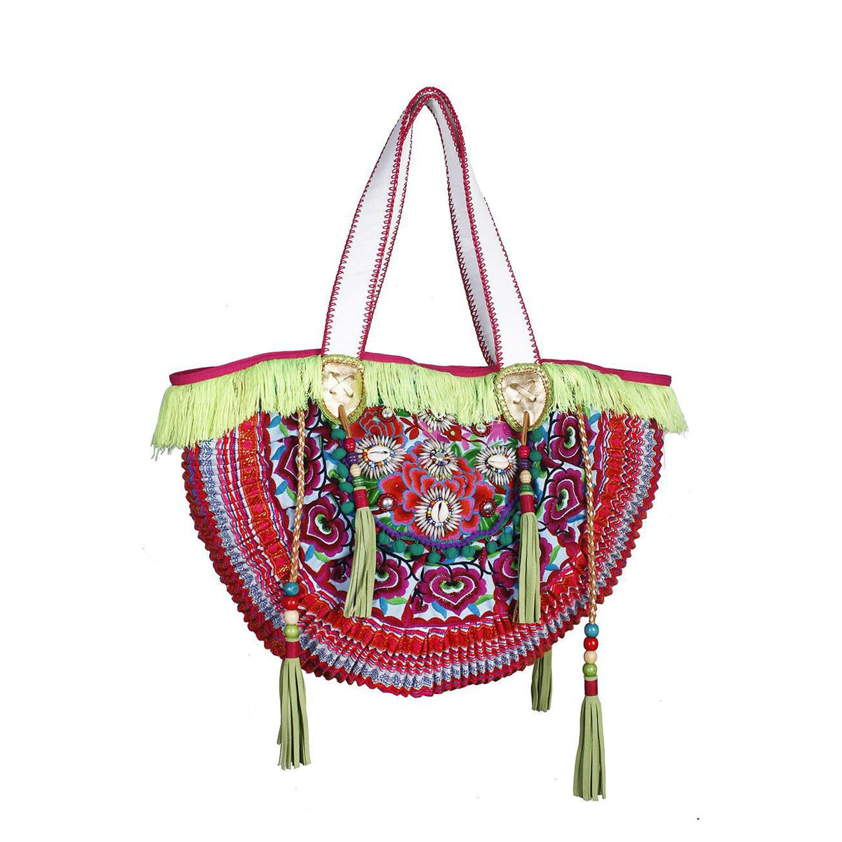 Ibiza Vintage Hmong Textile Half Moon Tote XL - Thailand