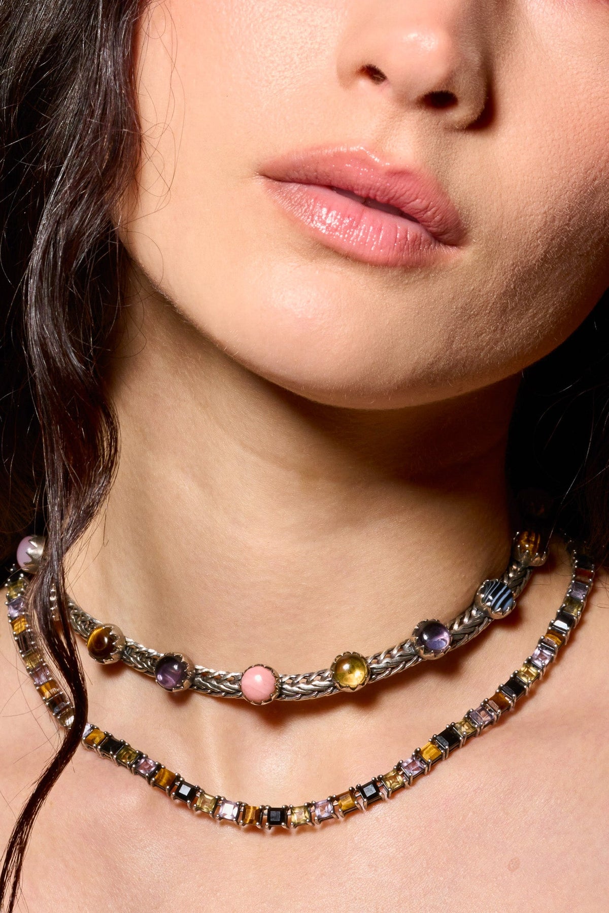 Chainmail Choker in Punk Rocks (Silver)