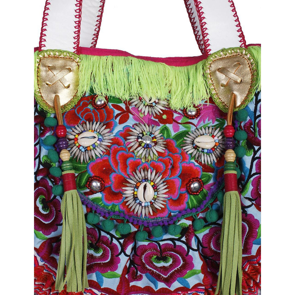 Ibiza Vintage Hmong Textile Half Moon Tote XL - Thailand