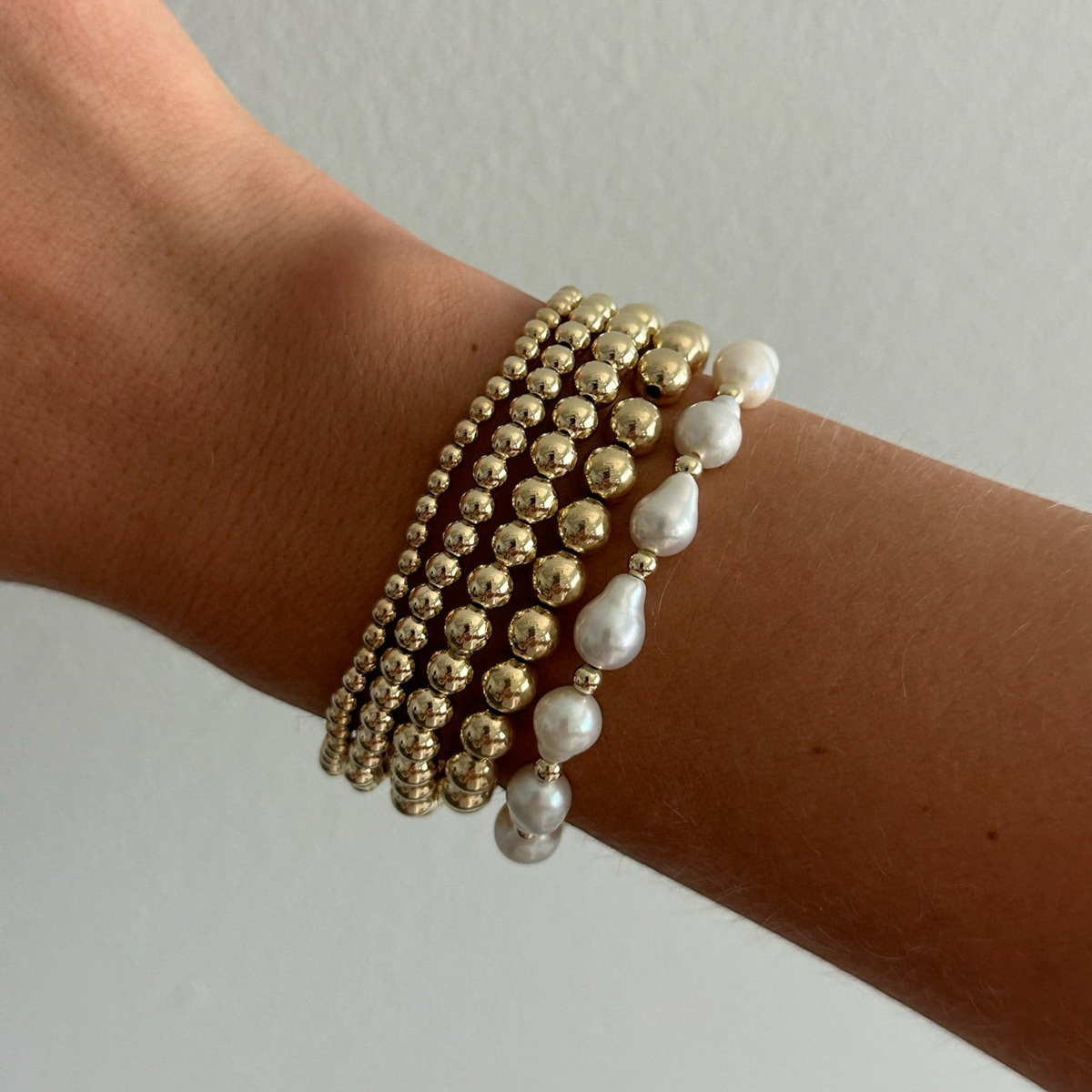 baroque juno bracelet five stack (3+4+5+6+7mm)